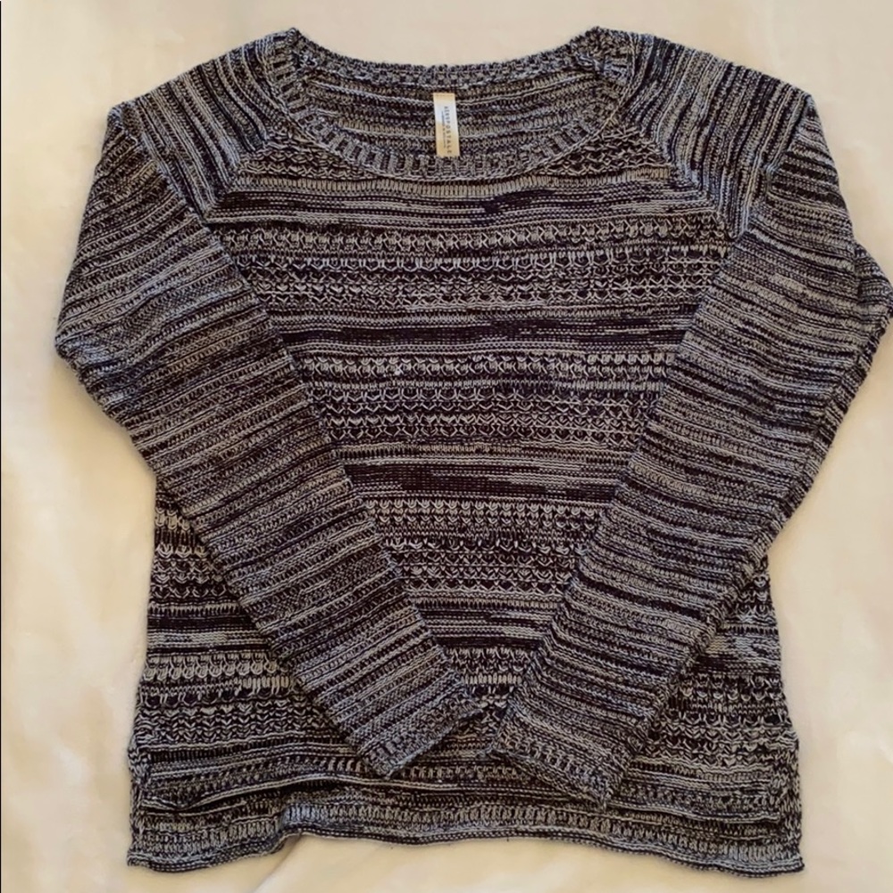 Black and White Crew Neck Sweater